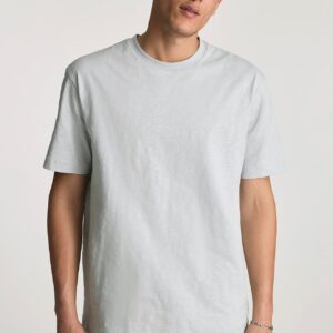 SLUB CREW NECK T-SHIRT IN PEARL BLUE - Mavi Jeans