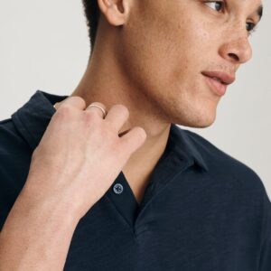 SLUB POLO T-SHIRT IN TOTAL ECLIPSE - Mavi Jeans