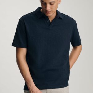 SLUB POLO T-SHIRT IN TOTAL ECLIPSE - Mavi Jeans